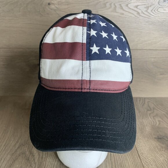 Target Other - American Flag Front Ball Cap Black Adjustable Strap and Clamp Close